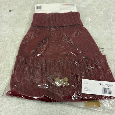 Koolaburra by UGG Pet Oliver Sweater Dog Jacket 17-18" Collar, Red - Large