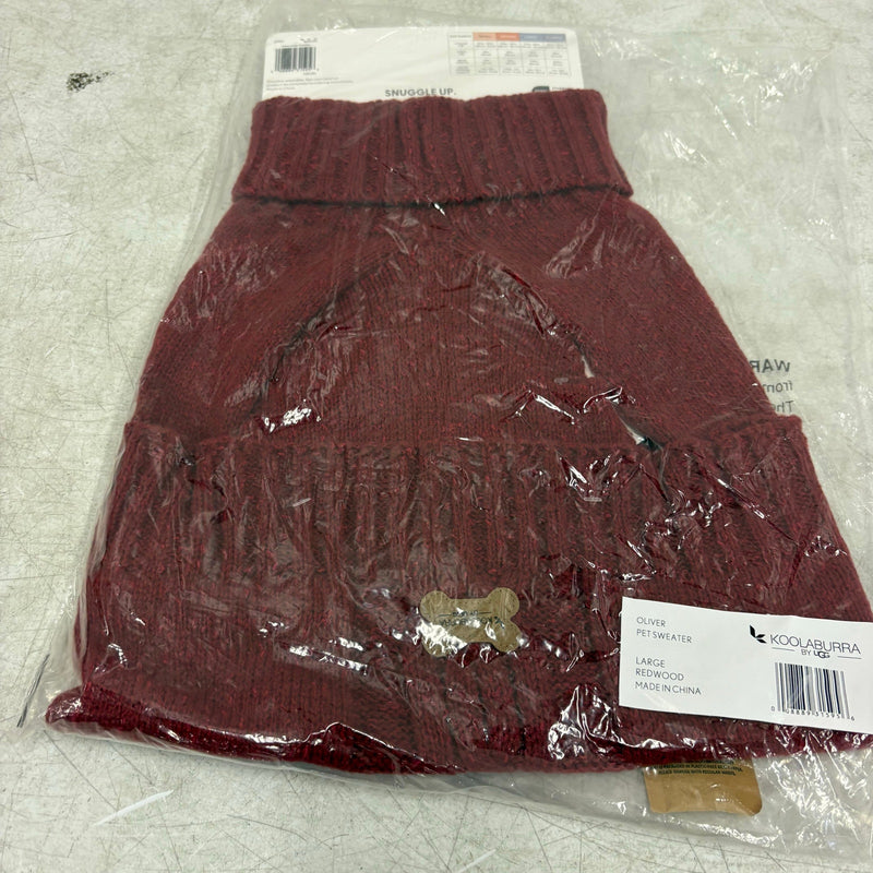 Koolaburra by UGG Pet Oliver Sweater Dog Jacket 17-18" Collar, Red - Large