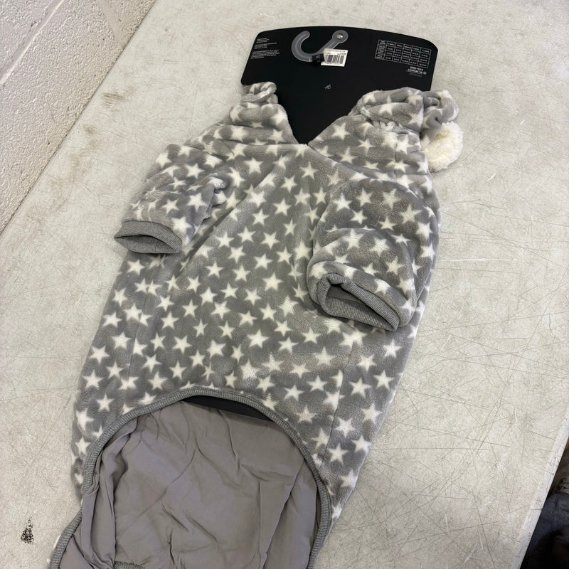 UGG Avery Xtra Large Glacier Gray Stars Hooded Soft Dog Pajama - 17-19" Collar