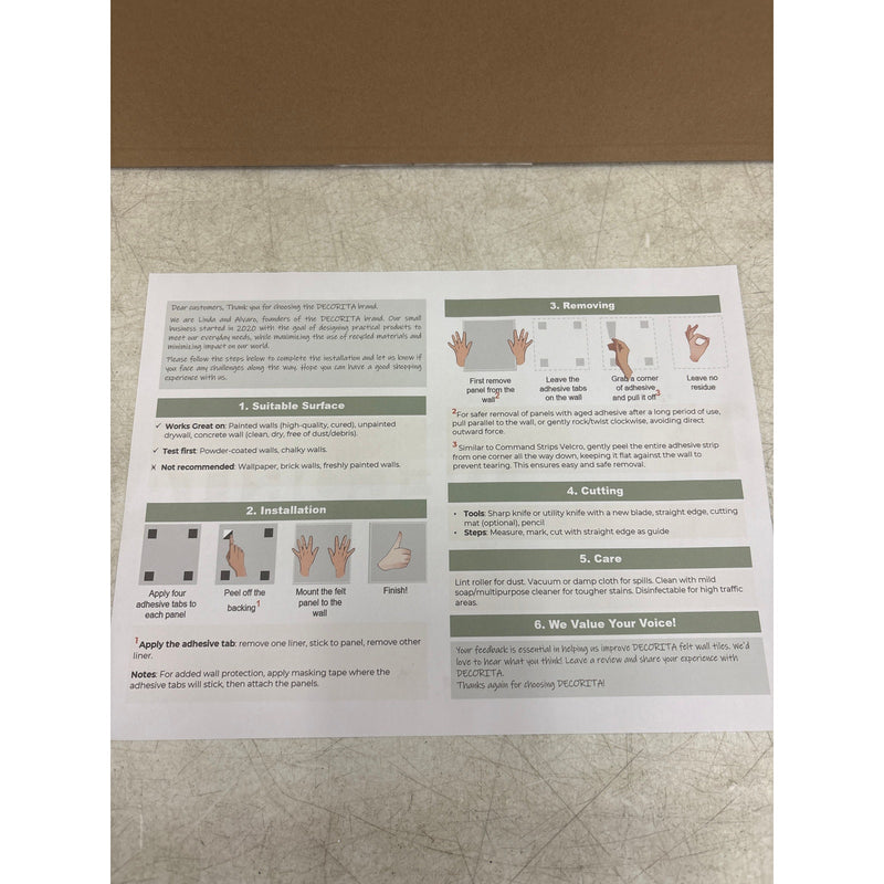 DECORITA Shiplap Felt Wall Panels 23-SqFt Interior Wall Decor, White/Tan 24pcs