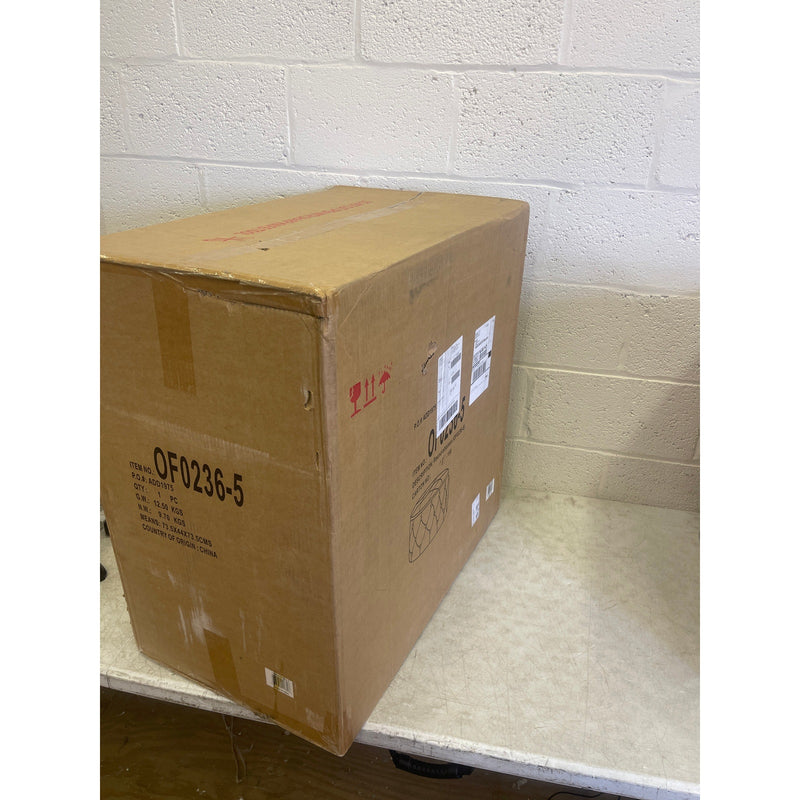 Homebeez 28" Round Storage Ottoman Button-Tufted Fabric Footrest Stool - Cream