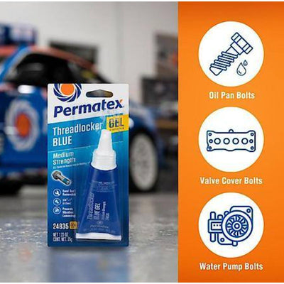 Permatex Blue Gel Threadlocker: Medium Strength, Locks & Seals, 35g - Car, Auto