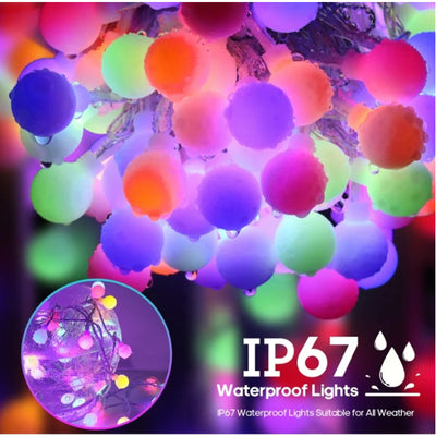 LumosGlow 55FT Solar Color-Changing String Lights 100LED, 1200mAh 8 Modes IP67