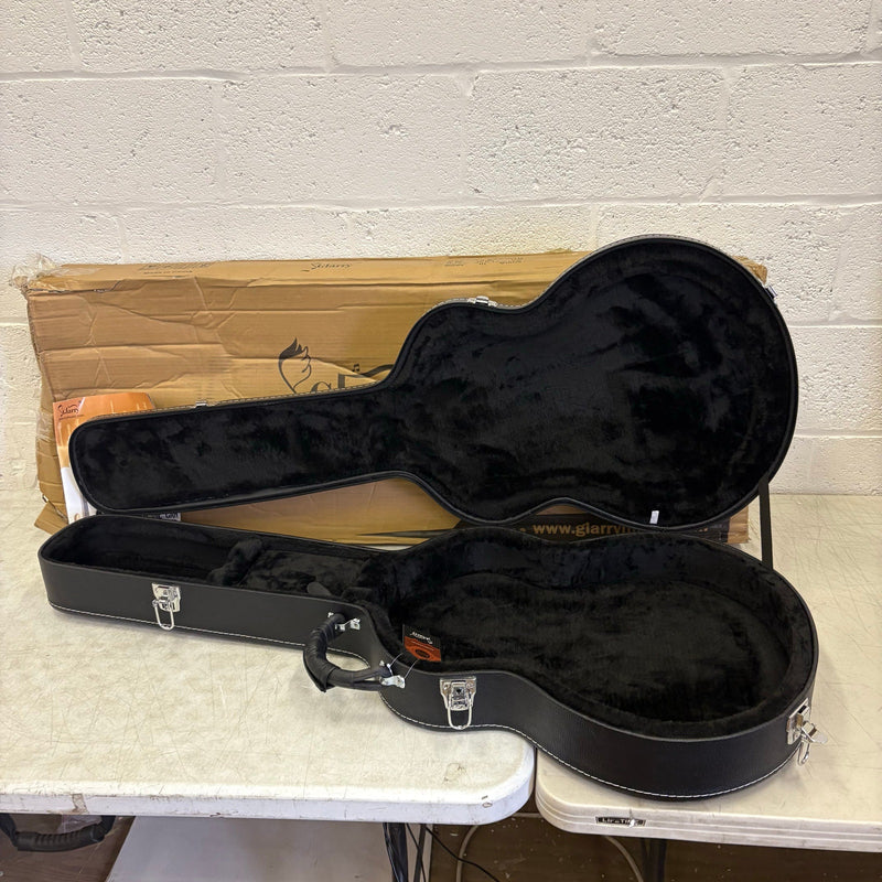 Glarry High-End Fine-Grain PU Leather Hard Guitar Case with Key Lock - Black