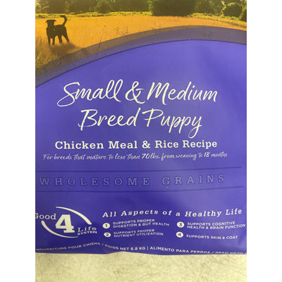 Alimento seco para cachorros NutriSource, elaborado con harina de pollo y arroz, 15 lb