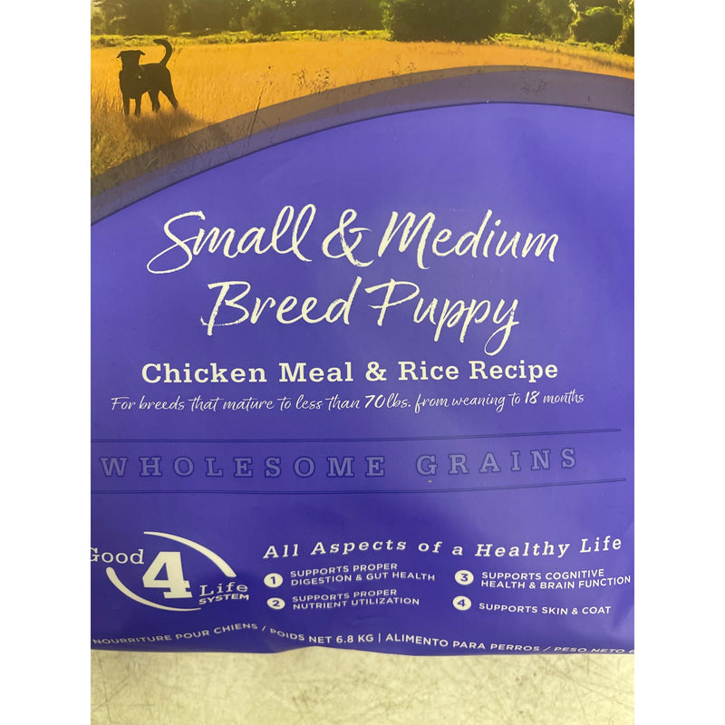 Alimento seco para cachorros NutriSource, elaborado con harina de pollo y arroz, 15 lb
