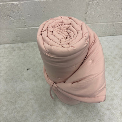 Mainstays Queen Comforter 2 Pillow Shams Plain Design Tiny X's Stitching - Pink