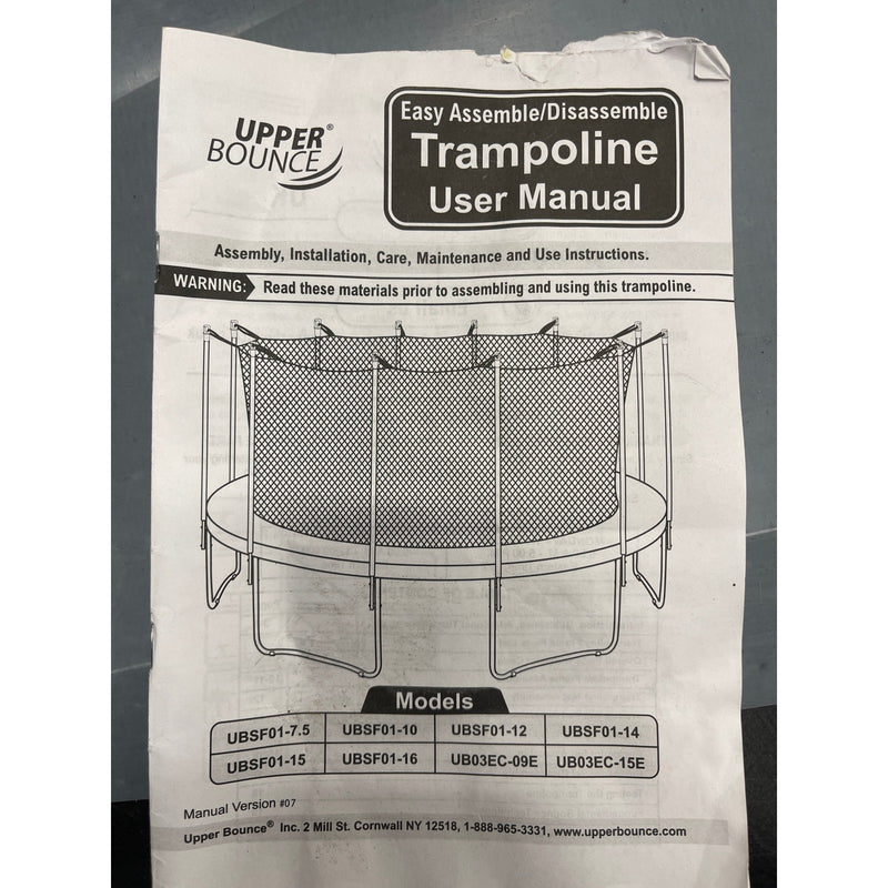 UNKNOWN SIZE Machrus Upper Bounce Round Trampoline Set with Safety Enclosure