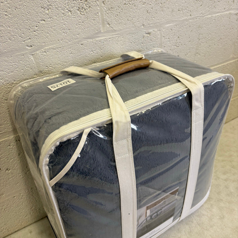 UGG Lanai Queen Comforter Set w 2 Shams, Faux Fur Soft Bedding - Chambray