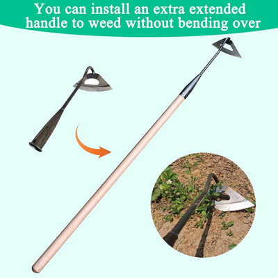Garden Hoe, All-Steel Hardened Hollow Hoe for Weeding, Garden Edger Weeder