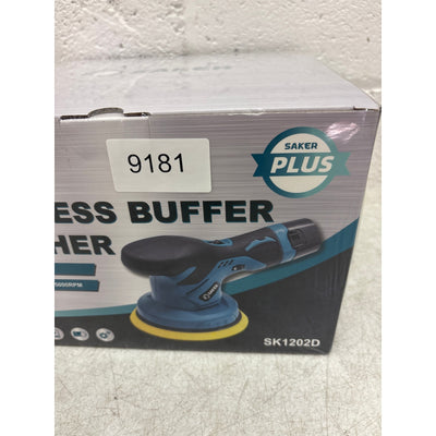 Saker Cordless Buffer Polisher PLUS 12V Rechargeable Battery Blue 10 Accessories