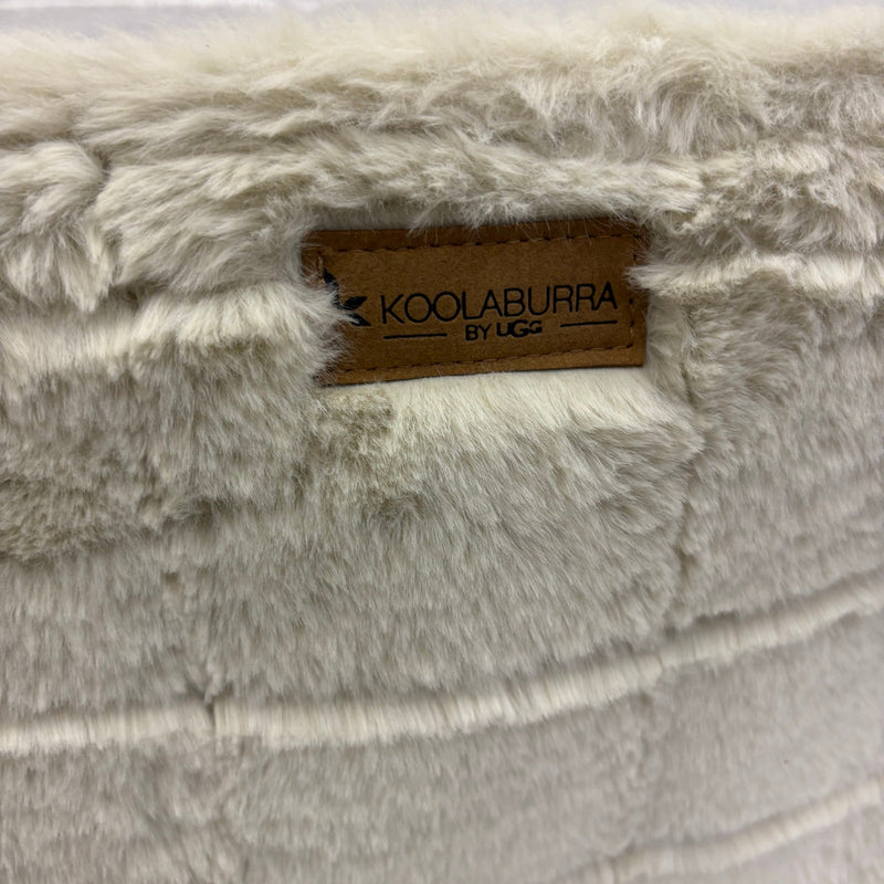 Koolaburra by Ugg Soft Fuzzy Storage Bin 17"x15"x12" Basket with Handles, White