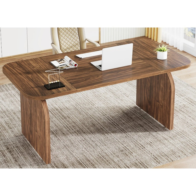 Tribesigns 63-Inch Executive Desk, Rectangular Office Computer Desk, Brown