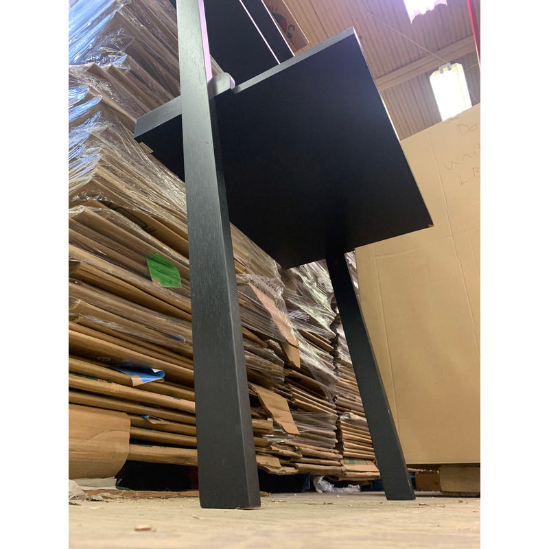 76" 3 Tier Wall Shelving Storage Rack, Ladder Storage, Wood, Black