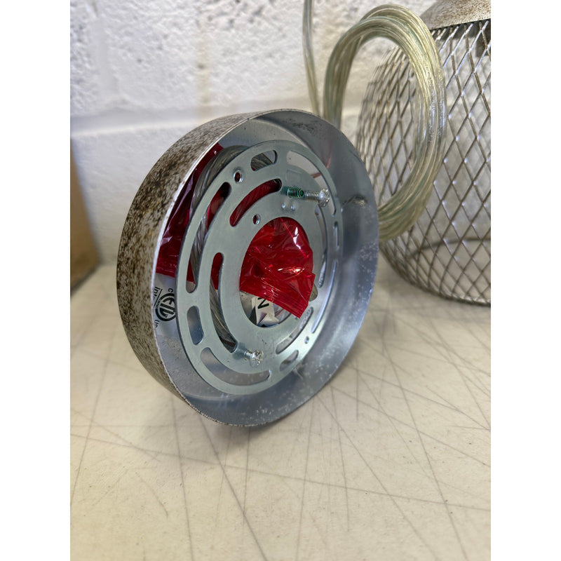 Hanging Cage Chandelier Ceiling Light Hollow Wrought Iron, Silver 6.5" W x 10" D