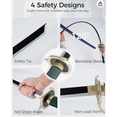 One Piece Gryphon Sword 41" Toy Katana Replica w Holster Belt and Display Stand