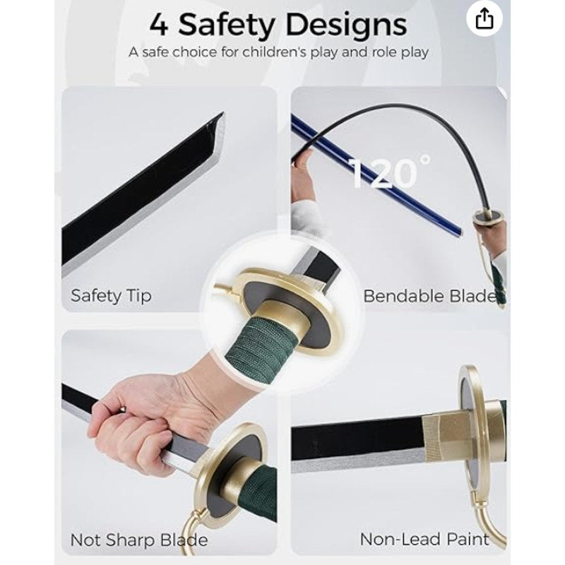 One Piece Gryphon Sword 41" Toy Katana Replica w Holster Belt and Display Stand