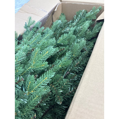 Okicolor 6.5ft Pre-Lit Artificial Christmas Tree Warm Lights & Metal Base Stand