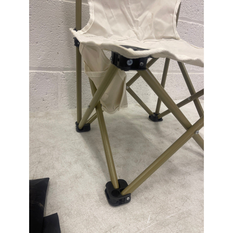 Set of 2- 21" Collapsible Kids Folding Chair 13" x 12" Seat w Carrying Case Tan