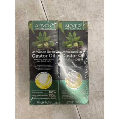 2-Pack Aliver Jamaican Black Castor Oil Hair Growth & Skin Conditioning 2oz Each