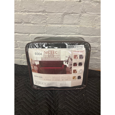 NICEEC Sofa Cover Super Soft 1-Piece Black Sofa Slipcover Protector with Skirt