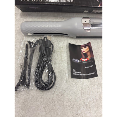 2-in-1 Women's Hair Clipper, Automatic Split End Remover, Rechargeable, Gray