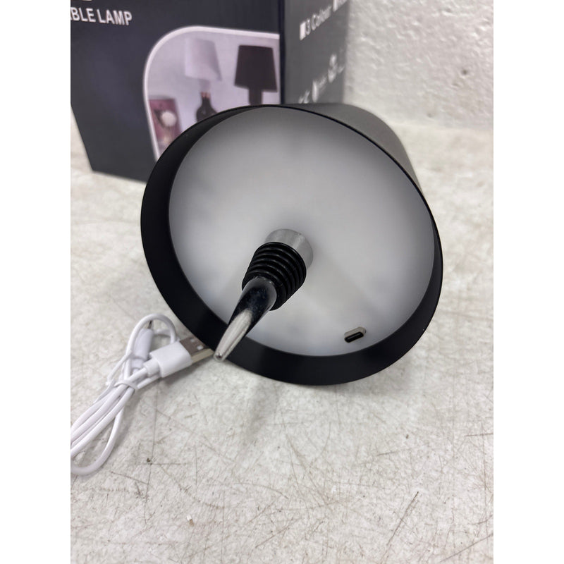 LED Wine Bottle Lamp 3-Color Wireless Bottle Table Touch Control - Black