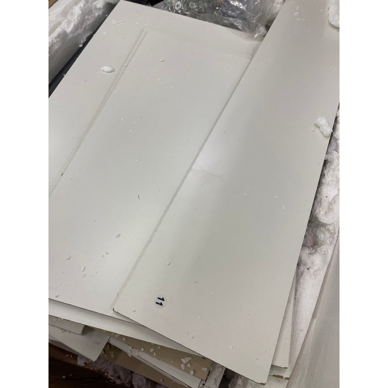 Tribesigns Modern Computer Desk Office Desk w 5 Storage Drawers White 55" W READ