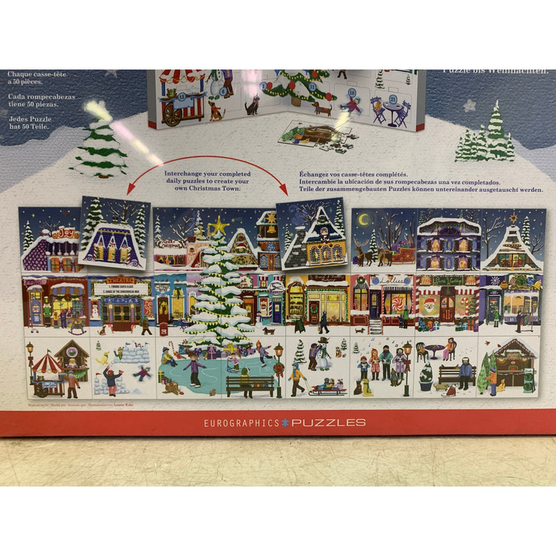 EuroGraphics Puzzles Christmas Town Fair 50pc Puzzle Advent Calendar