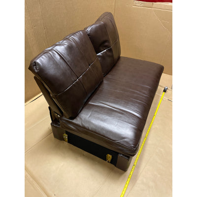 46 x 29 x 27" Sectional Piece, Love Seat, Floor Seat, No Feet, Brown Leather