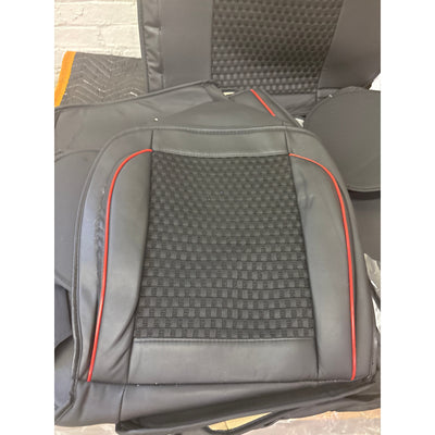 Car Seat Cover for Toyota FJ Cruiser Anti-Slip Front and Rear Set Black/Red Line