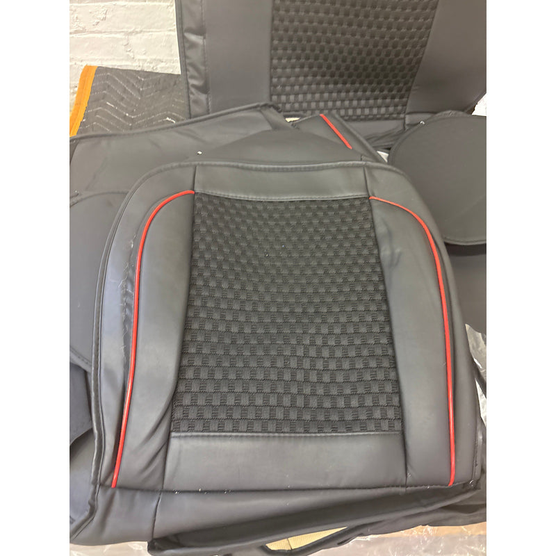 Car Seat Cover for Toyota FJ Cruiser Anti-Slip Front and Rear Set Black/Red Line