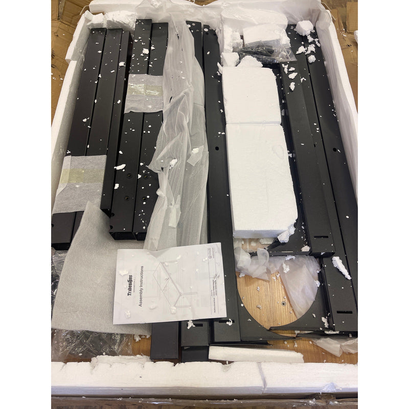 Tribesigns Rectangle Dining Table 78" x 28" Kitchen Table 6-8 People Tan/Black