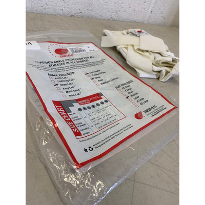 Swede-O Ankle Lok Support with Knit Tongue, Medium Ankle Brace White Sprain