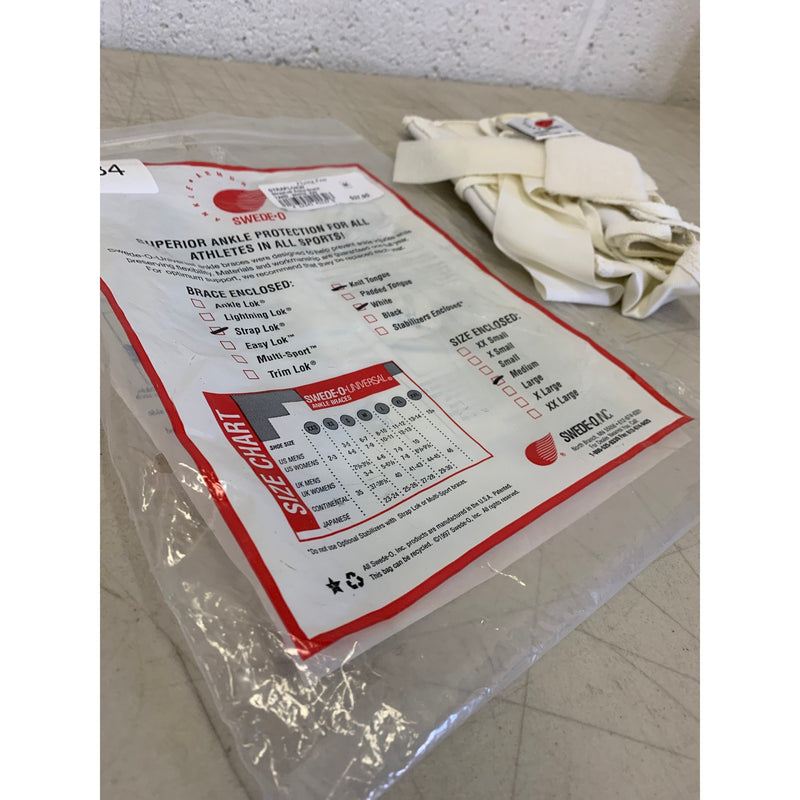 Swede-O Ankle Lok Support with Knit Tongue, Medium Ankle Brace White Sprain