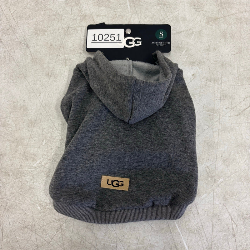 UGG Cody Small Soft Pet Hoodie, Dog Clothes - 9-11" Collar - Gray