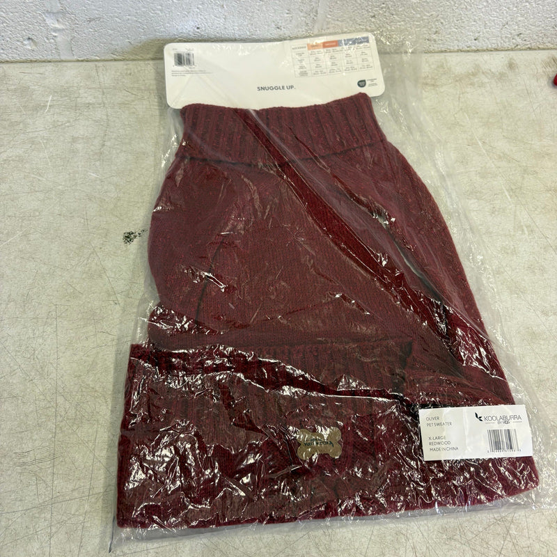 Koolaburra by UGG Pet Oliver Sweater Dog Jacket - 20-21" Collar, Red - XL