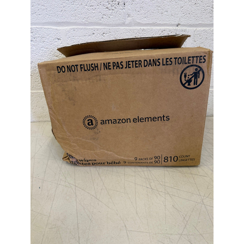 (9 packs of 90) Amazon Elements Baby Wipes, Sensitive, Flip-Top Packs