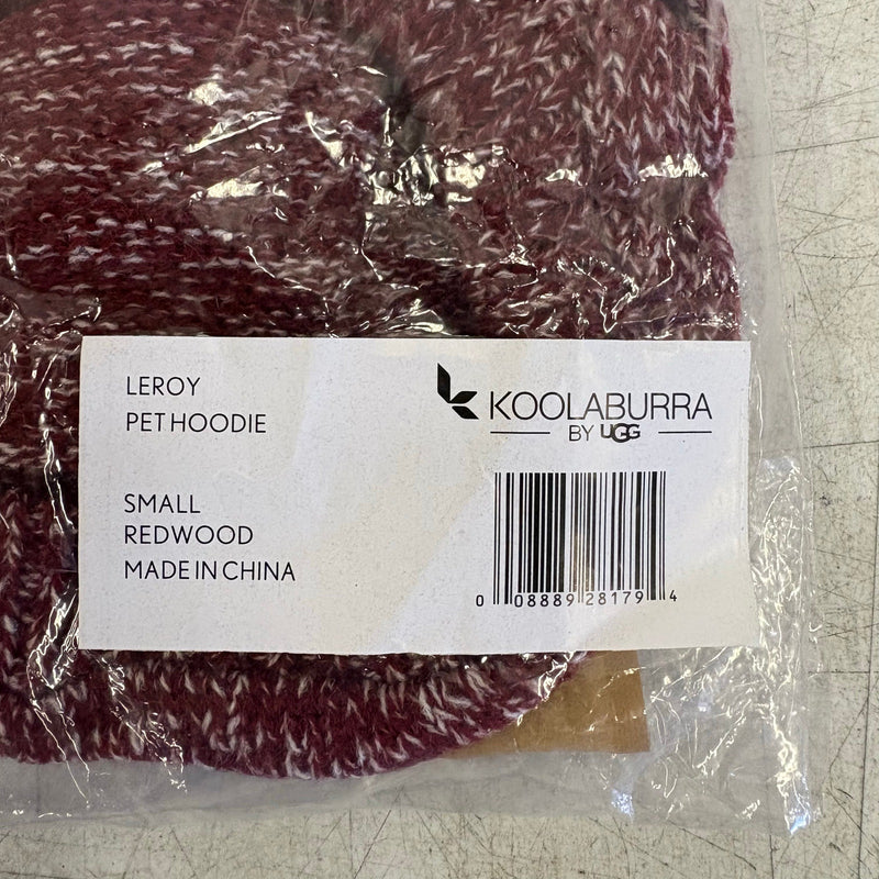 Koolaburra by UGG Pet Leroy Knitted Hoodie Dog Sweater- 12-13" Collar, Red Small