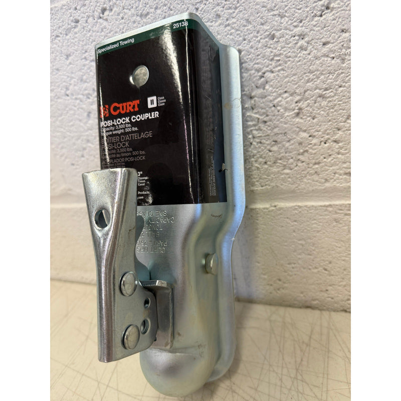 CURT 2" Straight-Tongue Coupler with Posi-Lock (3" Channel, 3,500 lbs, Zinc)