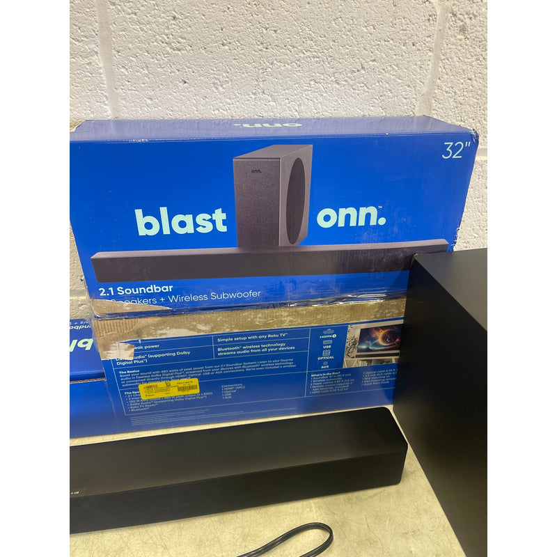 Onn. 32" 2.1 Soundbar with 2 Speakers & Wireless Subwoofer, Bluetooth, 480 Watt