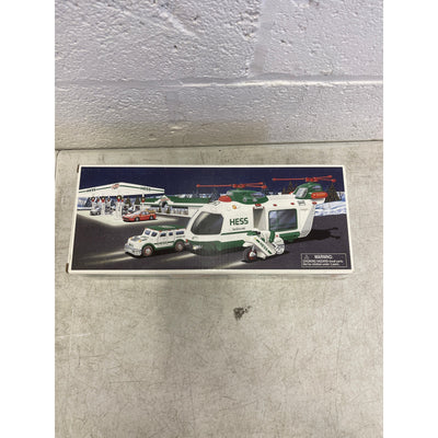 2001 Hess Helicopter with Motorcycle and Cruiser New in Original Box Rare HTF