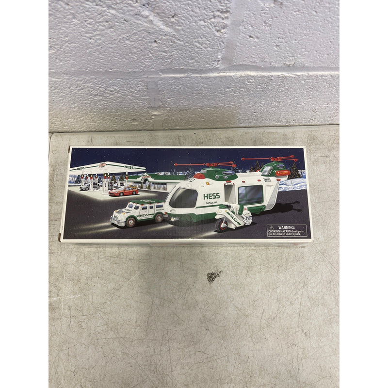 2001 Hess Helicopter with Motorcycle and Cruiser New in Original Box Rare HTF