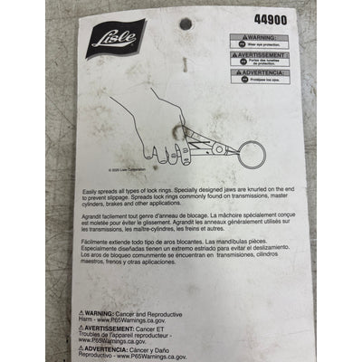 Lisle Lock Ring Pliers, Knurled Ends Prevent Slippage, Spread Lock Rings - 44900