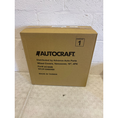 4-Pack AutoCraft 16" Wheel Cover 10-Spoke Charcoal/Ice Black High Impact Plastic