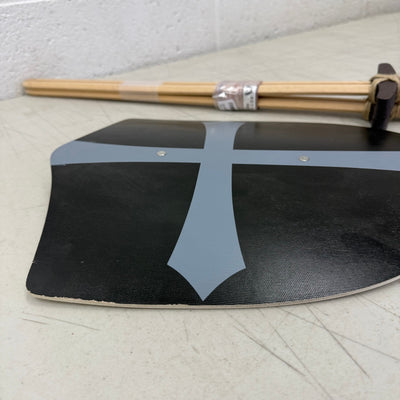 Knights Templar Style Wooden Sword & Shield Set, Lightweight & Durable - Black