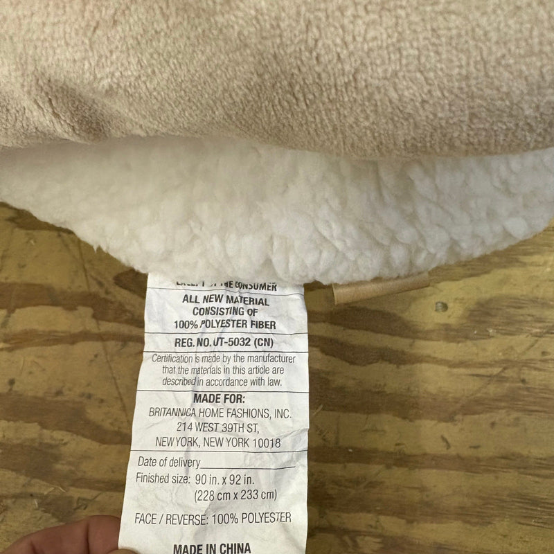 UGG Queen Comforter Soft Bedding Reversible with Fluffy Side- Tan / White