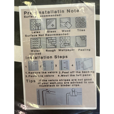 Large Bulletin Board 60"X36" Decorative Felt Pin Board, Foldable w Push Pins