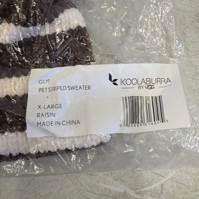 Koolaburra by UGG Pet Gus Striped Dog Sweater- 20-21" Collar, Brown/White - XL