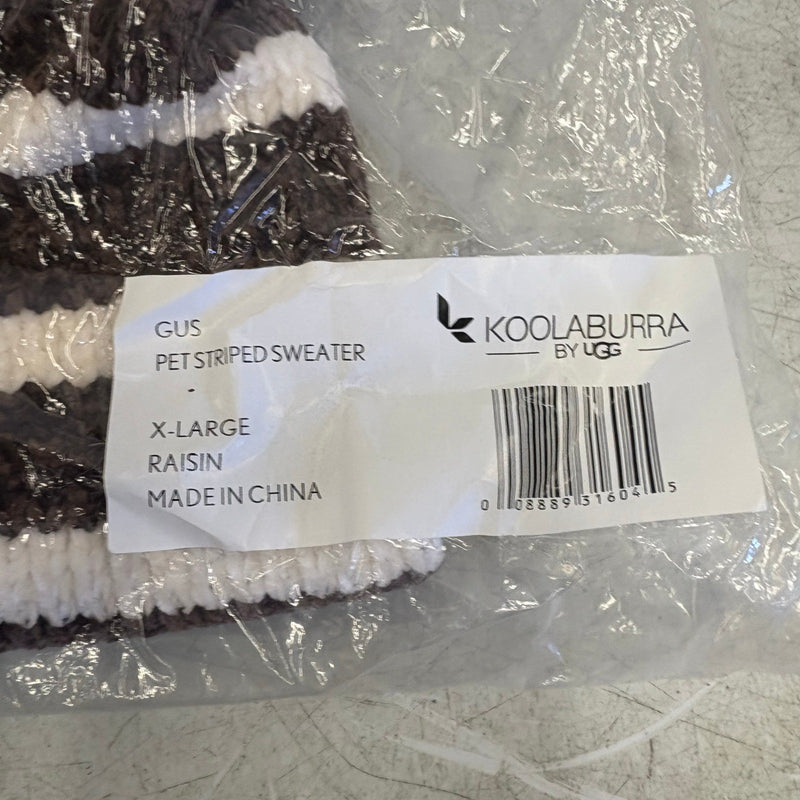 Koolaburra by UGG Pet Gus Striped Dog Sweater- 20-21" Collar, Brown/White - XL